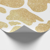 Eenvoudig Goud wit Grote Koe Vlekken Dierenpatroon Cadeaupapier (Hoek)