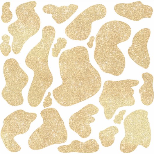 Eenvoudig Goud wit Grote Koe Vlekken Dierenpatroon Sticker (Voorkant)