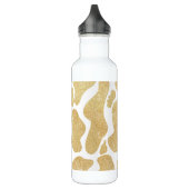 Eenvoudig Goud wit Grote Koe Vlekken Dierenpatroon Waterfles (Links)