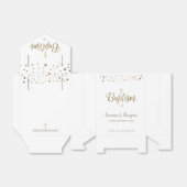 Eenvoudig Goud Wit kruis Doopfeest Dank u Bedankdoosjes (Uitgevouwen)