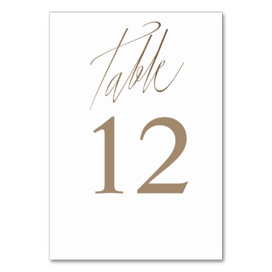 Eenvoudig Goud & Wit Tafelnummer (Voorkant)