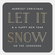 Eenvoudig Goud + Zwart Kerst stickers