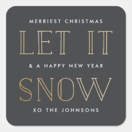 Eenvoudig Goud + Zwart Kerst stickers