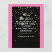 Eenvoudig goud zwarte 60e verjaardag