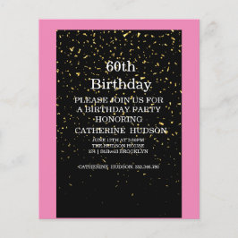 Eenvoudig goud zwarte 60e verjaardag