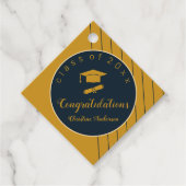 Eenvoudig goudblauw afstudeerder pet stijlvol afst bedankjes labels (Voorkant)