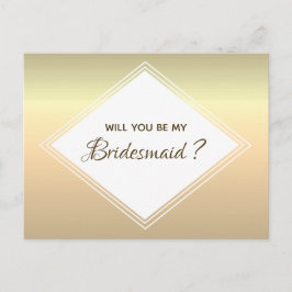 Eenvoudig Gouden Bruidsmeisje Voorstel Uitnodiging Briefkaart