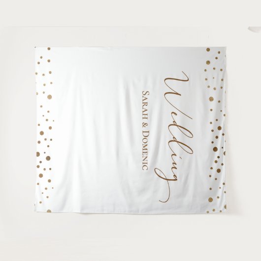 Eenvoudig gouden confetti-huwelijk script met eige wandkleed (Voorkant (horizontaal))