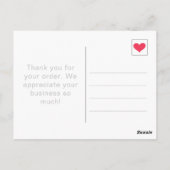 Eenvoudig Gouden Geel met Harten Dank u Briefkaart (Achterkant)