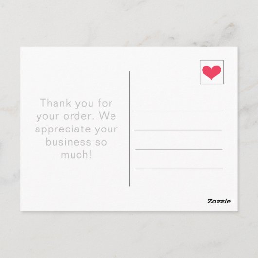 Eenvoudig Gouden Geel met Harten Dank u Briefkaart (Achterkant)