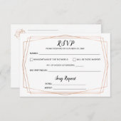 Eenvoudig gouden geometrische bruiloft RSVP-Briefk Informatiekaartje (Voorkant / Achterkant)