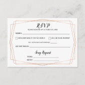 Eenvoudig gouden geometrische bruiloft RSVP-Briefk Informatiekaartje (Voorkant)