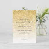 Eenvoudig Gouden Glitter Vakantie Party Kaart (Staand voorkant)