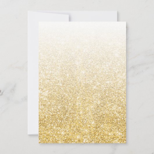 Eenvoudig Gouden Glitter Vakantie Party Kaart (Achterkant)