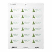Eenvoudig gouden groene kerstboom adres etiket (Full Sheet)