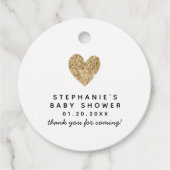 Eenvoudig gouden hart Baby shower Bedankjes Labels (Voorkant)