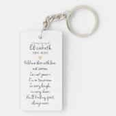 Eenvoudig Gouden Hart Foto Gedicht Memorial Sleutelhanger (achterkant)