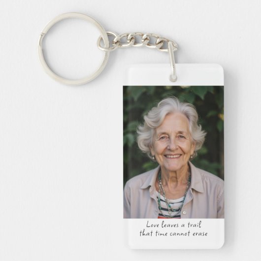 Eenvoudig Gouden Hart Foto Gedicht Memorial Sleutelhanger (Voorkant)