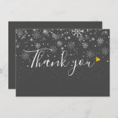 Eenvoudig Gouden Hart Script Kerstvakantie  Bedankkaart (Voorkant / Achterkant)