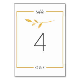 Eenvoudig Gouden herfst blad. Modern Script Weddin Kaart
