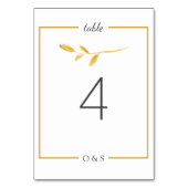 Eenvoudig Gouden herfst blad. Modern Script Weddin Kaart (Achterkant)