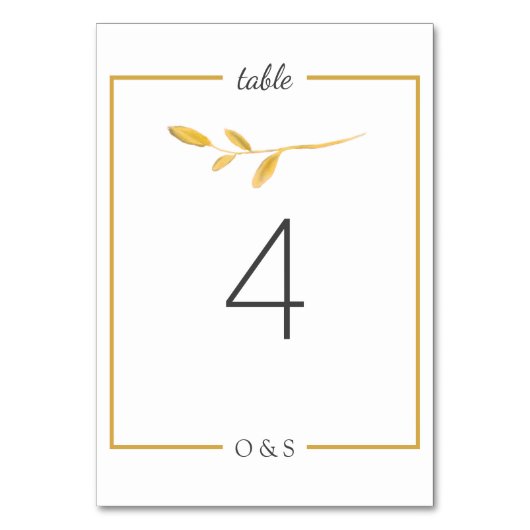 Eenvoudig Gouden herfst blad. Modern Script Weddin Kaart (Voorkant)