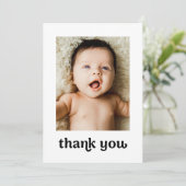 Eenvoudig Gouden Kruis Modern 2 Baby Foto's Doop Bedankkaart (Staand voorkant)