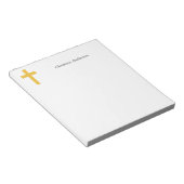 Eenvoudig gouden kruis notitieblok (Schuin)