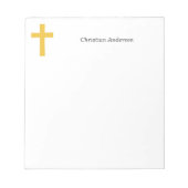 Eenvoudig gouden kruis notitieblok (Voorkant)