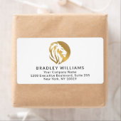 Eenvoudig Gouden Leeuw Logo Etiket (Insitu)