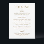Eenvoudig Gouden Moderne Bruiloft Menu<br><div class="desc">Moderne bruiloftmenu met een eenvoudig maar elegant ontwerp.</div>