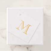 Eenvoudig gouden monogram bedankjes labels (Met doos)