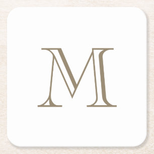 Eenvoudig Gouden Monogram  Kartonnen Onderzetters
