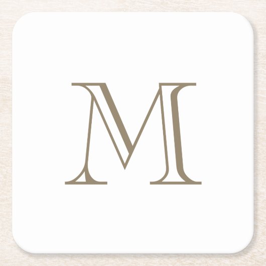 Eenvoudig Gouden Monogram  Kartonnen Onderzetters (Voorkant)