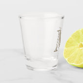 Eenvoudig gouden monogram shot glas (Links)