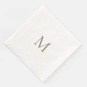 Eenvoudig Gouden Monogram Wit Papier servet (Hoek)