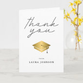 Eenvoudig gouden Pet Afstuderen Dank u Kaart (Gele Bloem)