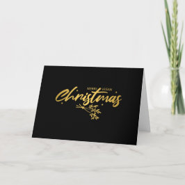 Eenvoudig Gouden Prettig Vegan Kerstfeest  Kaart