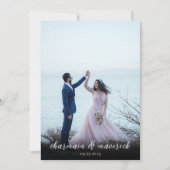 Eenvoudig gouden rand Formal Black en White Weddin Kaart (Voorkant)