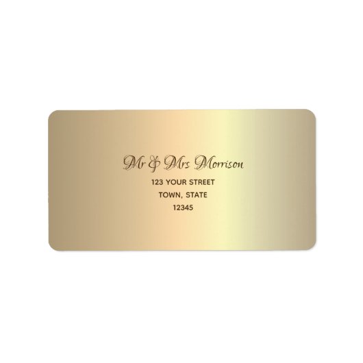 Eenvoudig gouden retouradres etiket (Voorkant)