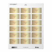 Eenvoudig gouden retouradres etiket (Full Sheet)