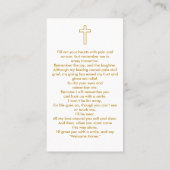 Eenvoudig gouden script begrafenis gebed Kaart Visitekaartje (Achterkant)