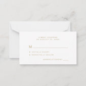 Eenvoudig gouden script moderne foto bruiloft RSVP Notitiekaartje (Achterkant)