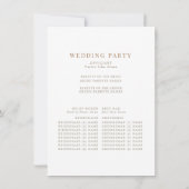 Eenvoudig gouden tekst bruiloft programma (Achterkant)