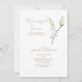 Eenvoudig Gouden Tekst Roos Bud Repetitie Diner Kaart (Voorkant)