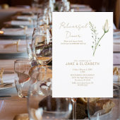 Eenvoudig Gouden Tekst Roos Bud Repetitie Diner Kaart