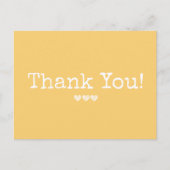 Eenvoudig Goudgeel Met Hartjes Dank Je Wel Briefkaart (Voorkant)