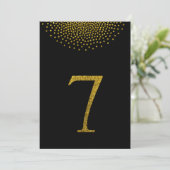 Eenvoudig goudglitter en zwart tafelnummer 7 (Staand voorkant)