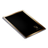 Eenvoudig goudmonogram | Black Notitieboek (Rechterzijde)