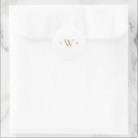 Eenvoudig goudmonogram huwelijk ronde sticker<br><div class="desc">Gold Sticker. Monogram.</div>